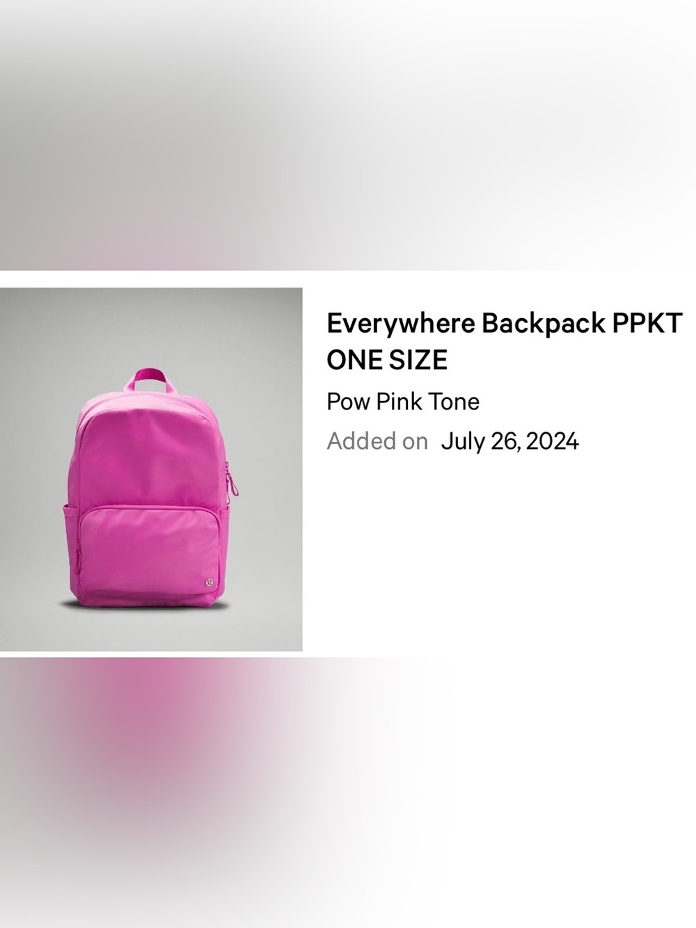 lululemon athletica Bright Pink Everyday Backpack - Picture 2 of 8
